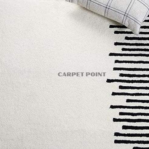 Hand Tufted Woolen Pattern Beige Carpet