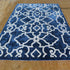 Handmade Ivory Blue Floral Carpet