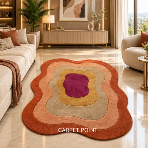 Terra Waves Abstract Organic Carpet