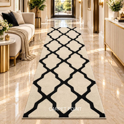 Onyx Trellis Luxe Runner Carpet