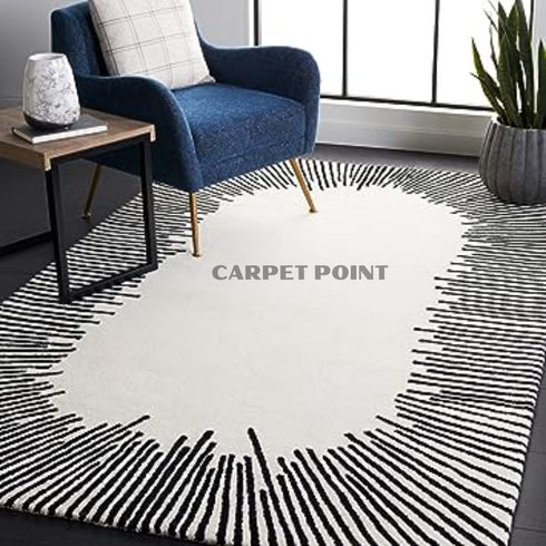 Hand Tufted Woolen Pattern Beige Carpet