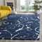 Handmade Blue And White Textured Carpet