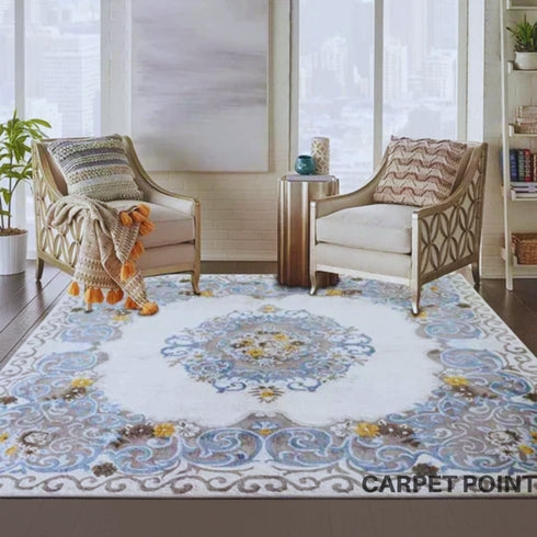 Morisot White Yarn Handmade Carpet