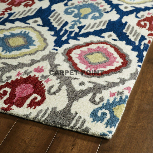 Handmade Multi Color Flower Carpet