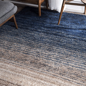 Handmade Blue Furbish Design Carpet
