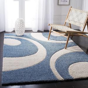 Handmade Textured Blue Carpet