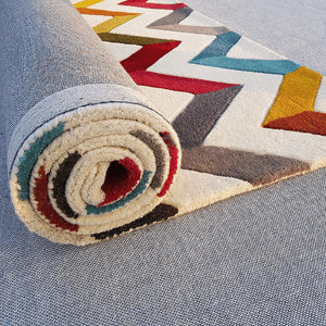 Handmade Zig Zag Pattern Modern Carpet
