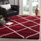Carpet Point Handmade Ivory Shaggy Red Carpet
