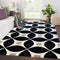 Handmade White/Black Combo Pattern Carpet