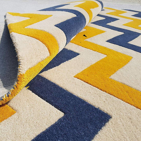 Handmade Zig Zag Pattern Carpet